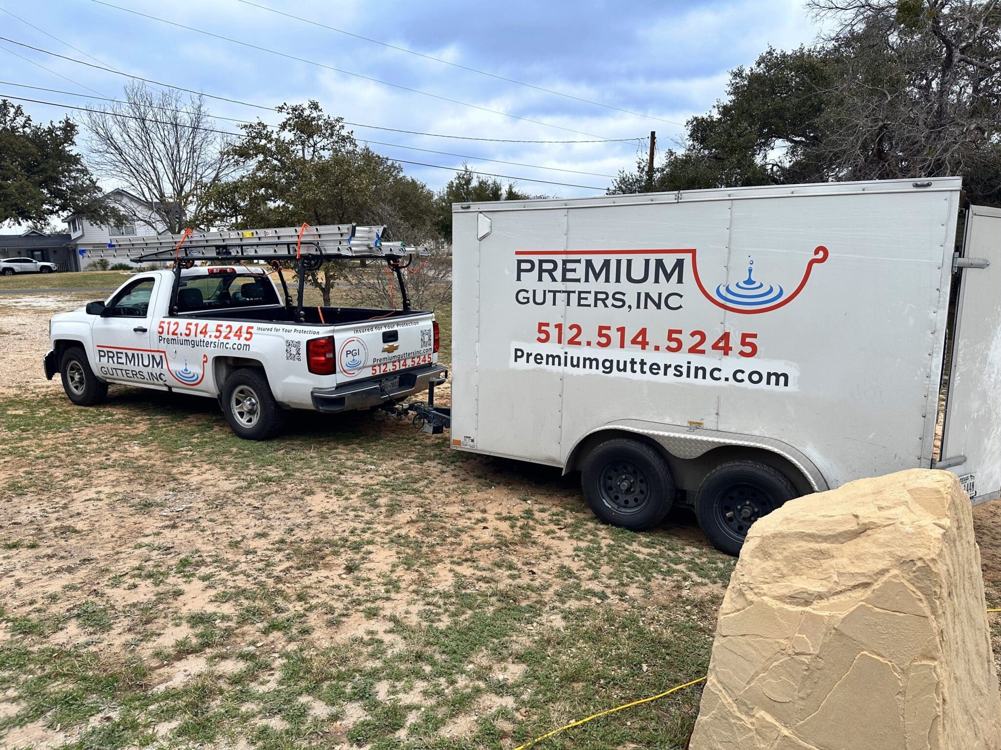 Premium Gutters White Truck